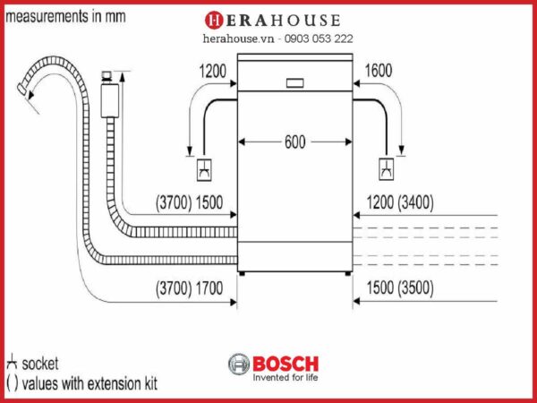 Máy Rửa Bát Độc Lập Bosch Sms2Hai12E Series 2 - 60Cm